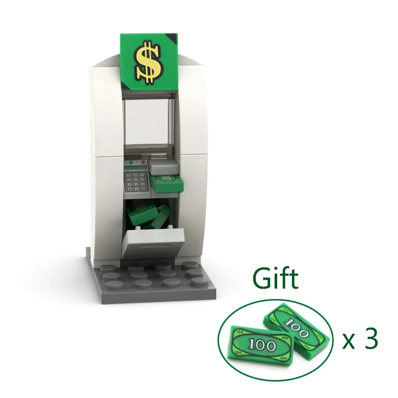 Building Blocks Self Service ATM MOC Shaped ATM ATM Bank Scene Assembly Building Blocks Unit Model MOC Technical Bricks