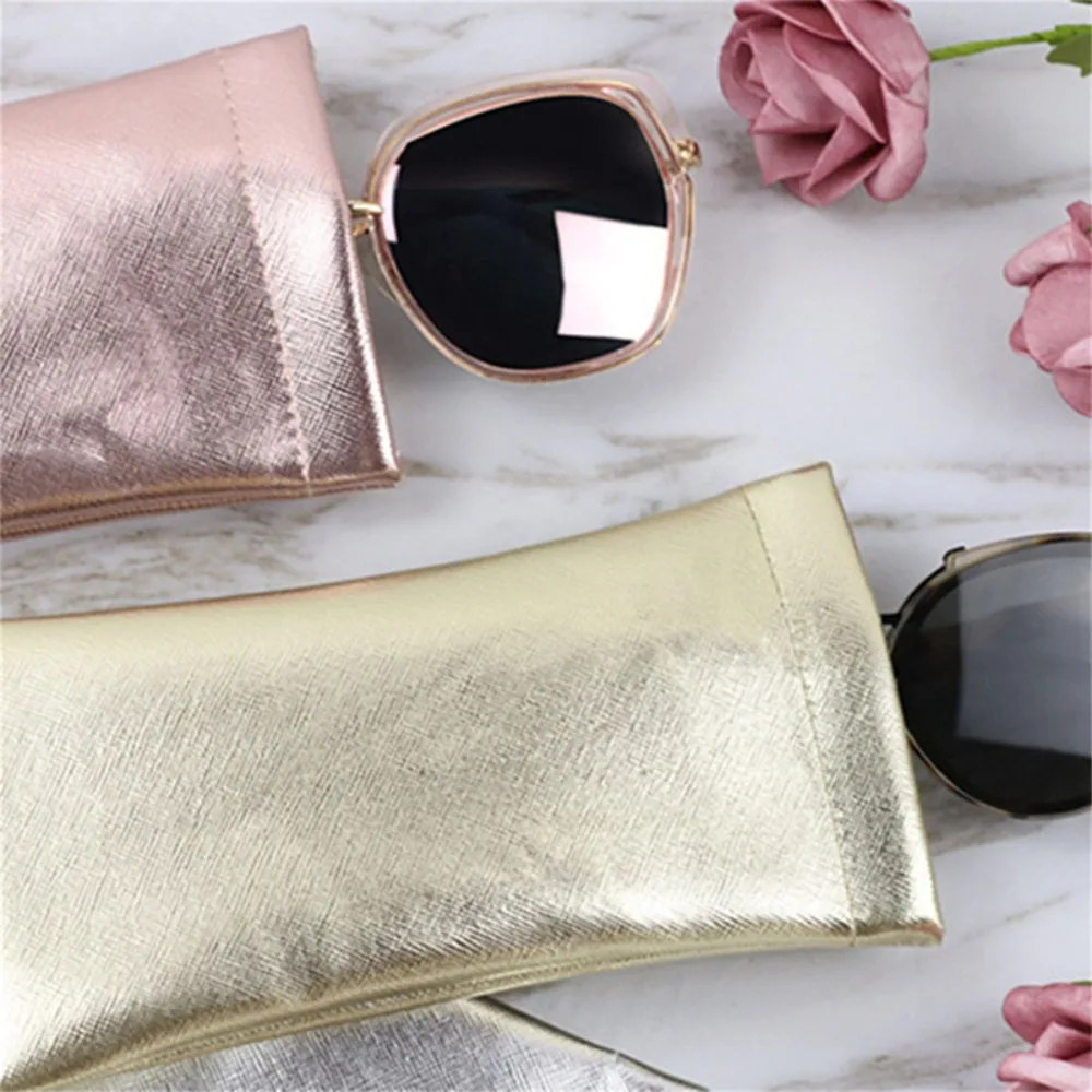 Bright PU Leather Glasses Bag Travel Pack Sunglasses Protector Pouch Eyewear Accessories Sunglasses Bag Case