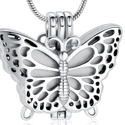 

Stainless Steel Hollow Butterfly Cremation Jewelry For Pet Ashes Keepsake Memroial Urn Pendant Necklace Newest Design