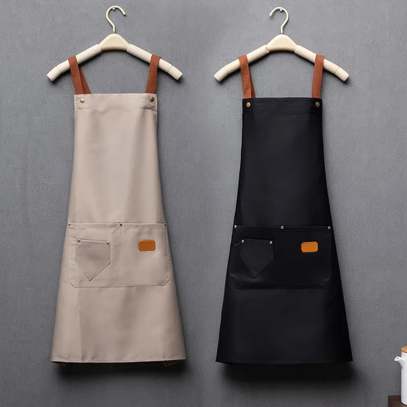 New Fashion Kitchen Aprons for Woman Men Chef Work Apron for Grill Restaurant Bar Shop Cafes Beauty Nails Studios Uniform