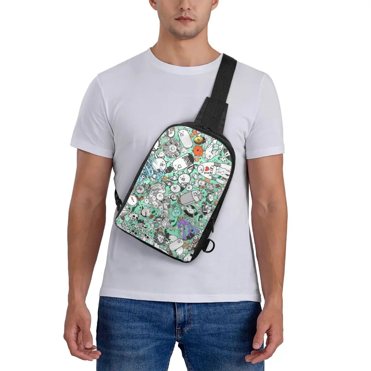 

Battle Cats Chest Bag Crossbody Backpack Sling Shoulder Bag For Men Traveling Hiking Daypack