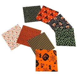 8 Sheets Quilting Fabric DIY Material Halloween Pattern Sewing Cloth Patchwork Decor