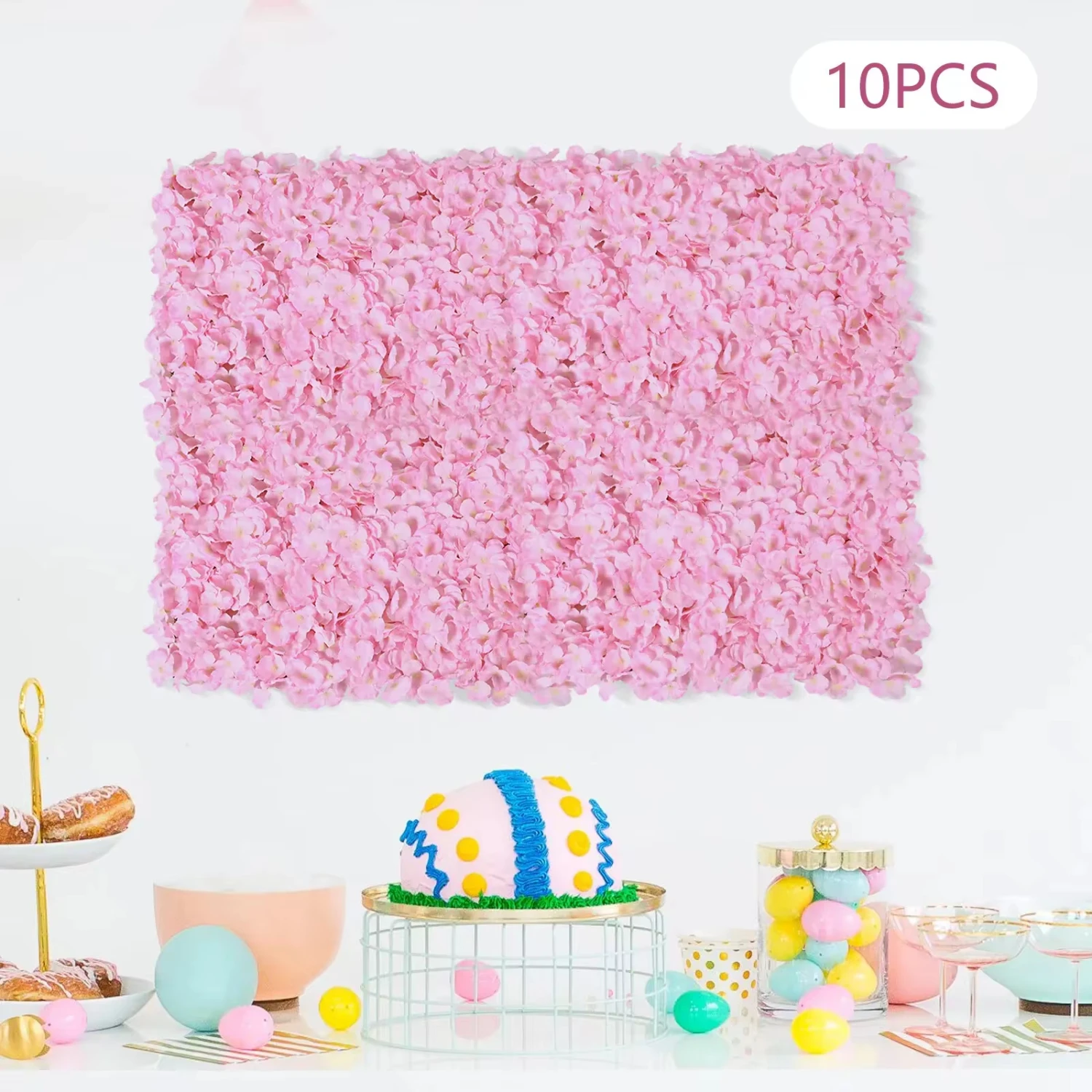 

New 10 Pieces Encrypted Anti-True Flower Row 40*60cm(Large Petals)-Light Pink Hydrangea Cushion Wall Backdrop Wedding Party Deco