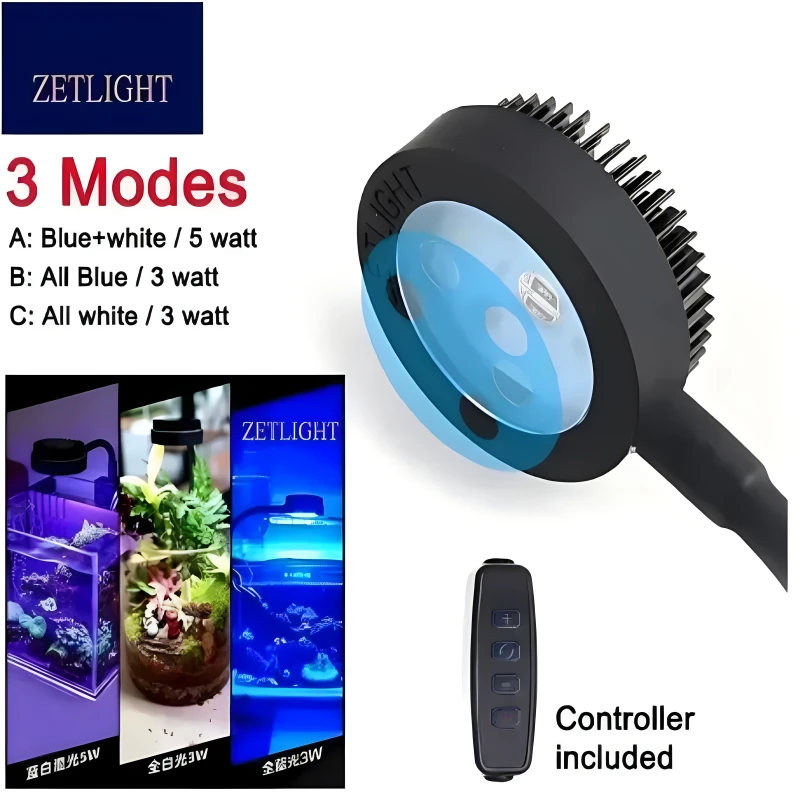 Zetlight Aquarium LED Light M1 LED Full Spectrum Nano Small Fish Tank Sea Water Saltwater Marine Coral Reef LED and plant Light