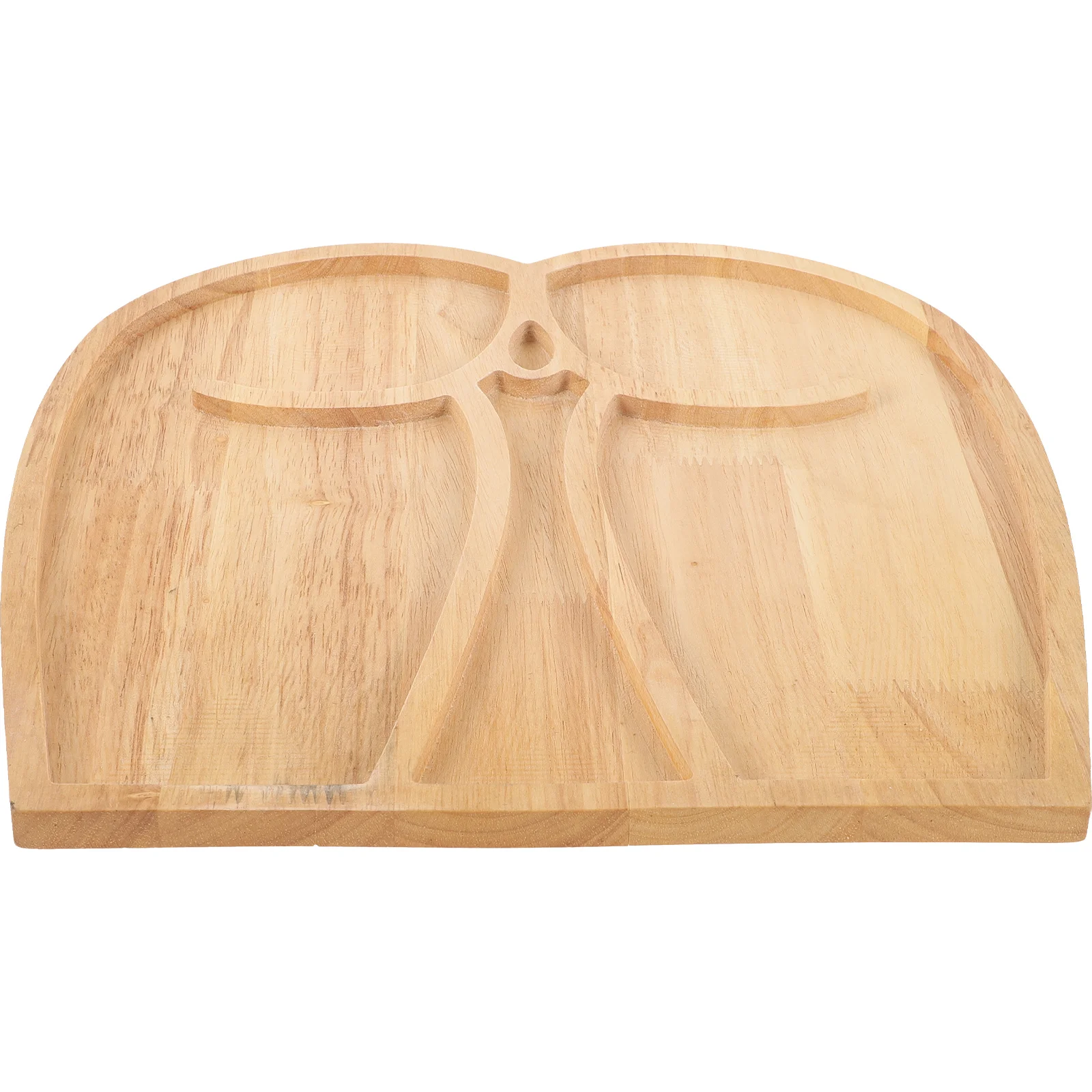 Wooden Fruit Tray 31x29cm Creative Butt Shape Serving Platter Wood Plate for Salad Snacks Home Decor Unique