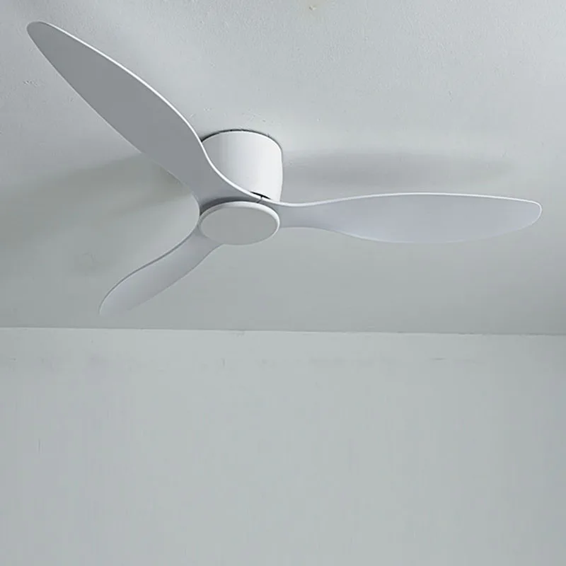 

Low Floor Ceiling Fans Only 42 Inch 52 Remote Control Cooling Fans Lamp Design Ceiling Fan With Light White wood Black Color FAN