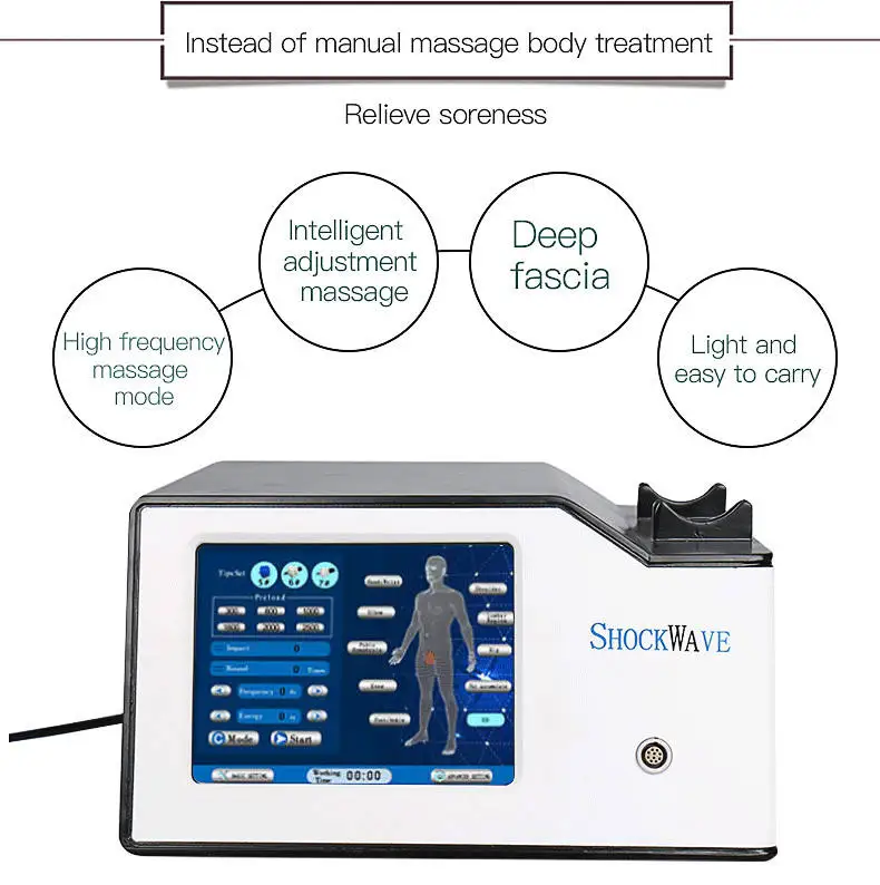 Mesin pemijat otot portabel, ESWT gelombang guncangan terapi pemijat otot untuk fisioterapi nyeri selulit menghilangkan magoterapi ED tubuh