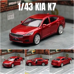 1/43 KIA K7 Toy Car Model For Children MSZ CCA Diecast Alloy Sedan Vehicle Miniature Pull Back Collection Gift For Kid Boys