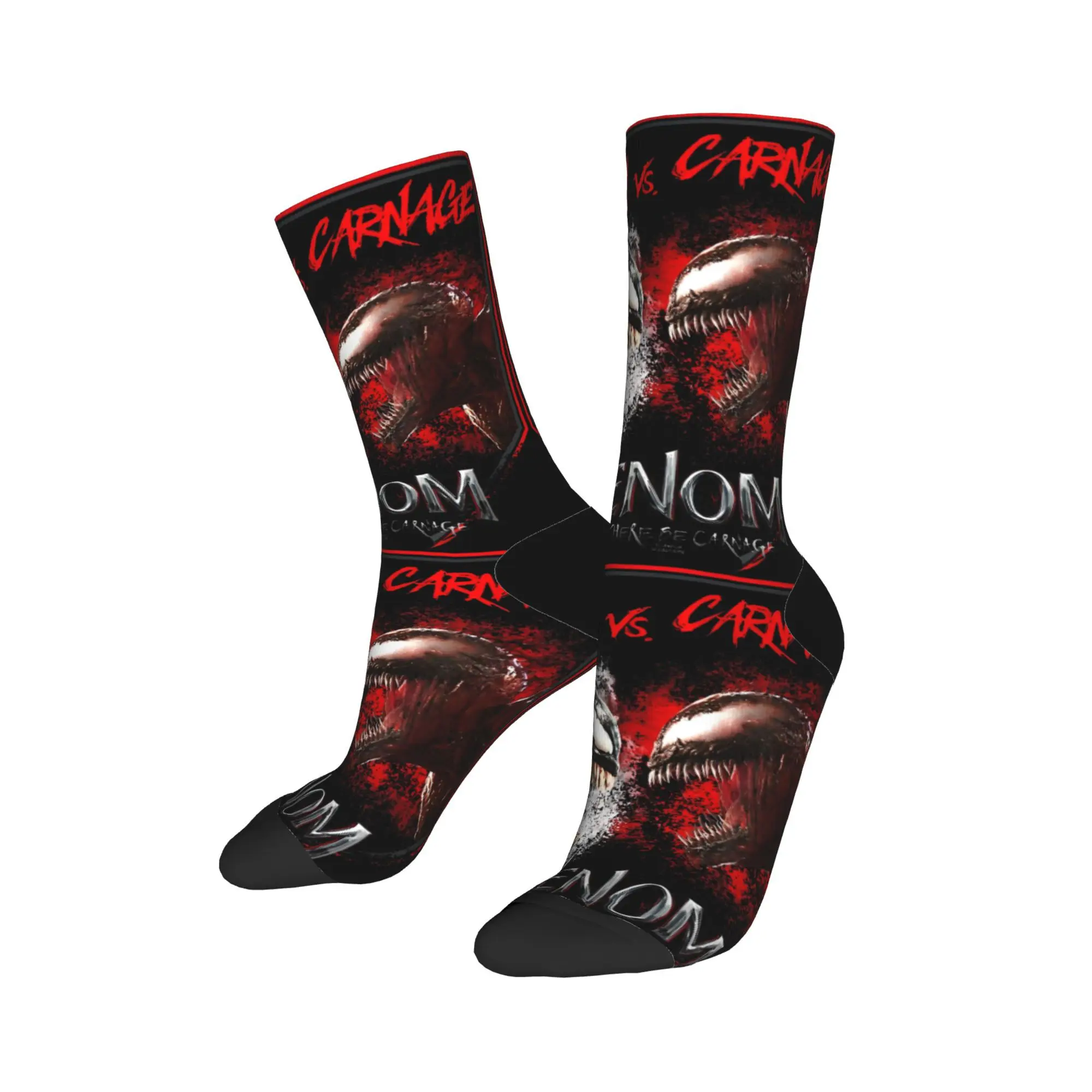 Retro Venom Battle For Domination Basketball Socks  Polyester Middle Tube Socks for Women Men Non-slip