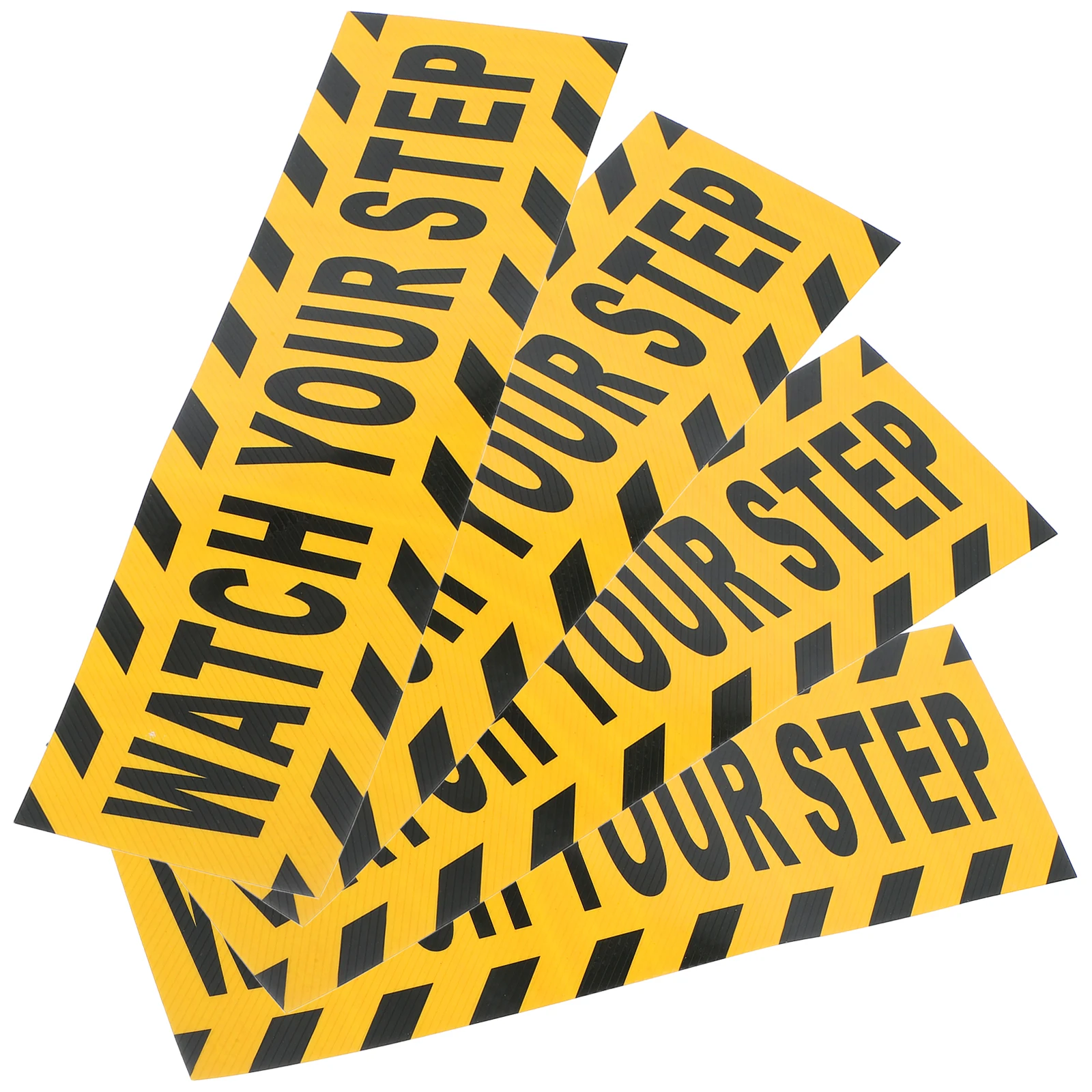 

4pcs Floor Anti Slip Stickers Wet Floor Warning Signs Heavy Duty PVC Watch Your Step Decals for Stairs Hallways Malls Offices