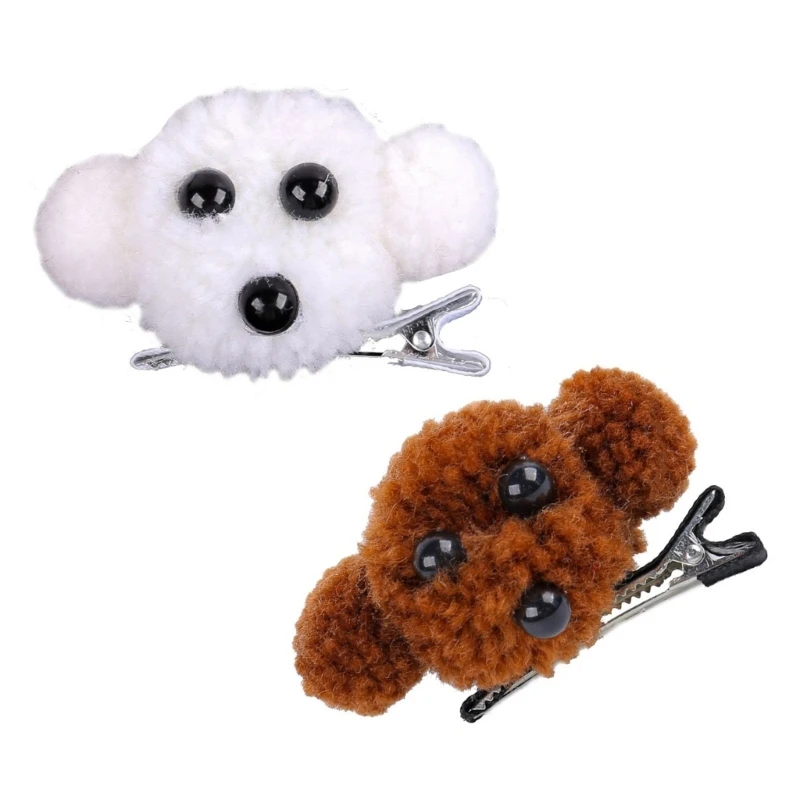 2lots Plush Dog Pattern Hair Clip Women's Hair Clip Temperament Barrettes Fashion Accessory for Girls and Women