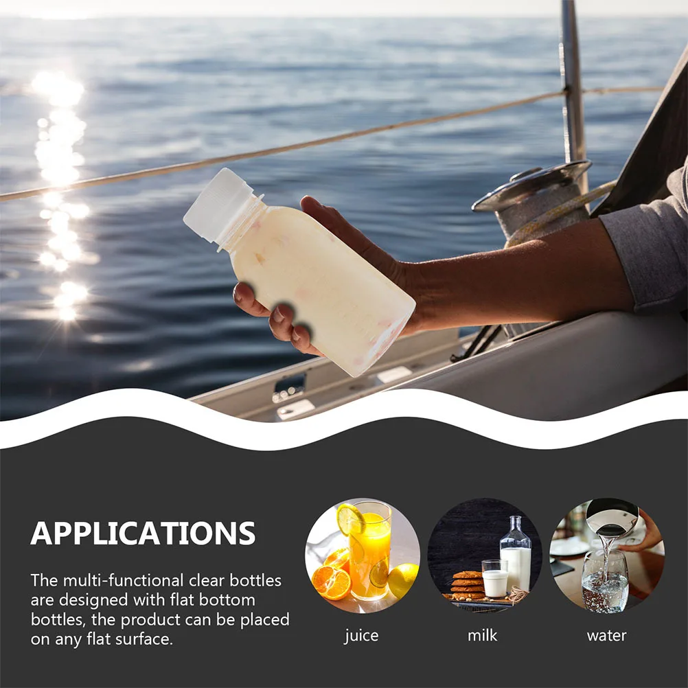 

8Pcs Portable Clear Juice Bottles with Lids ABS Safe for Long Term Use Great for Parties Classrooms Gifts