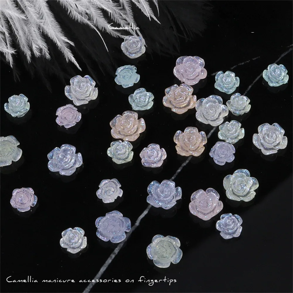 Rose Decoration Unique Camellia Transparent Camellia Accessory Nail Drill Nail Art Best Seller Nail Accessories Interesting Chic