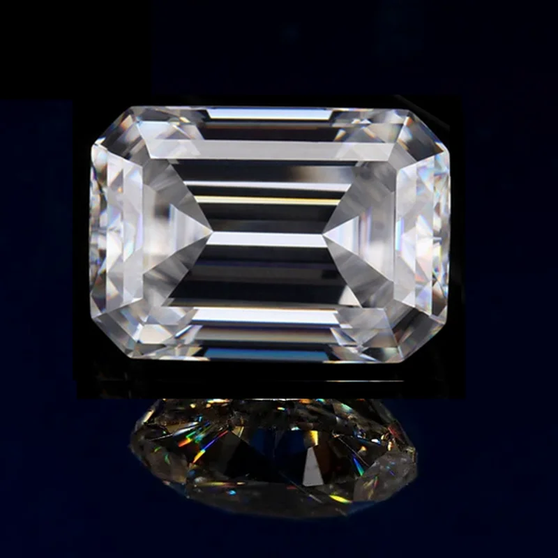 

Loose Brilliant Emerald Cut White Sapphire Mohs Hardness Loose Gem for Jewelry Making Collection DIY Stone