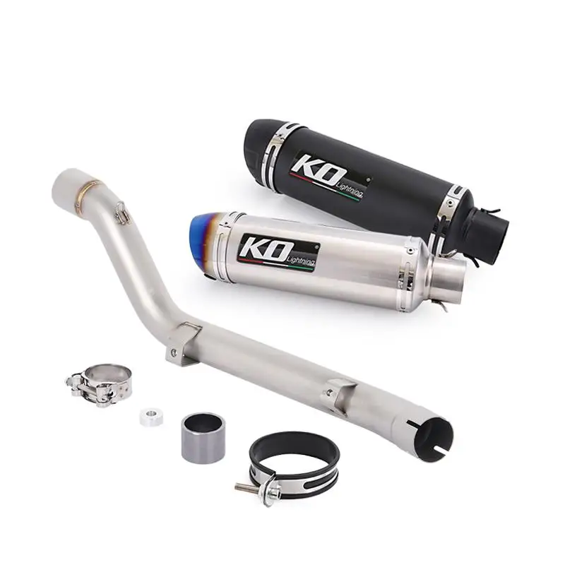 

For SUZUKI DRZ 400S 400SM 400E 2000-2025 Motorcycle Exhaust System Mid Link Pipe 51mm Carbon Fiber Muffler Escape DB Killer