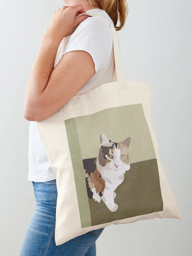

Lucy Cat in a green room Tote Bag personalized tote canvas tote bags shopping bag logo Cloth bags