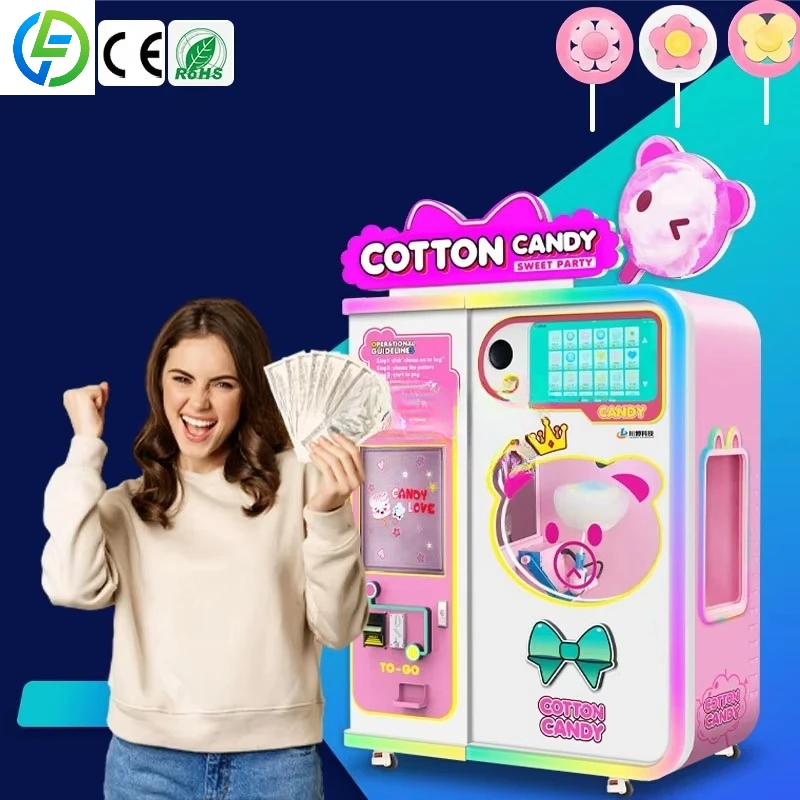 Customize Robot High ROI Profitable Vending Machine Fully Automatic Sugar Cotton Candy Vending Machine for Shopping Center