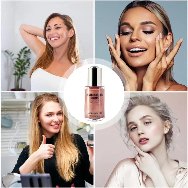 Gocce illuminanti per il viso contorno liquido a lunga durata Shimmer Skin Tone Glow Drops Highlight Luminizer per le braccia del petto del corpo