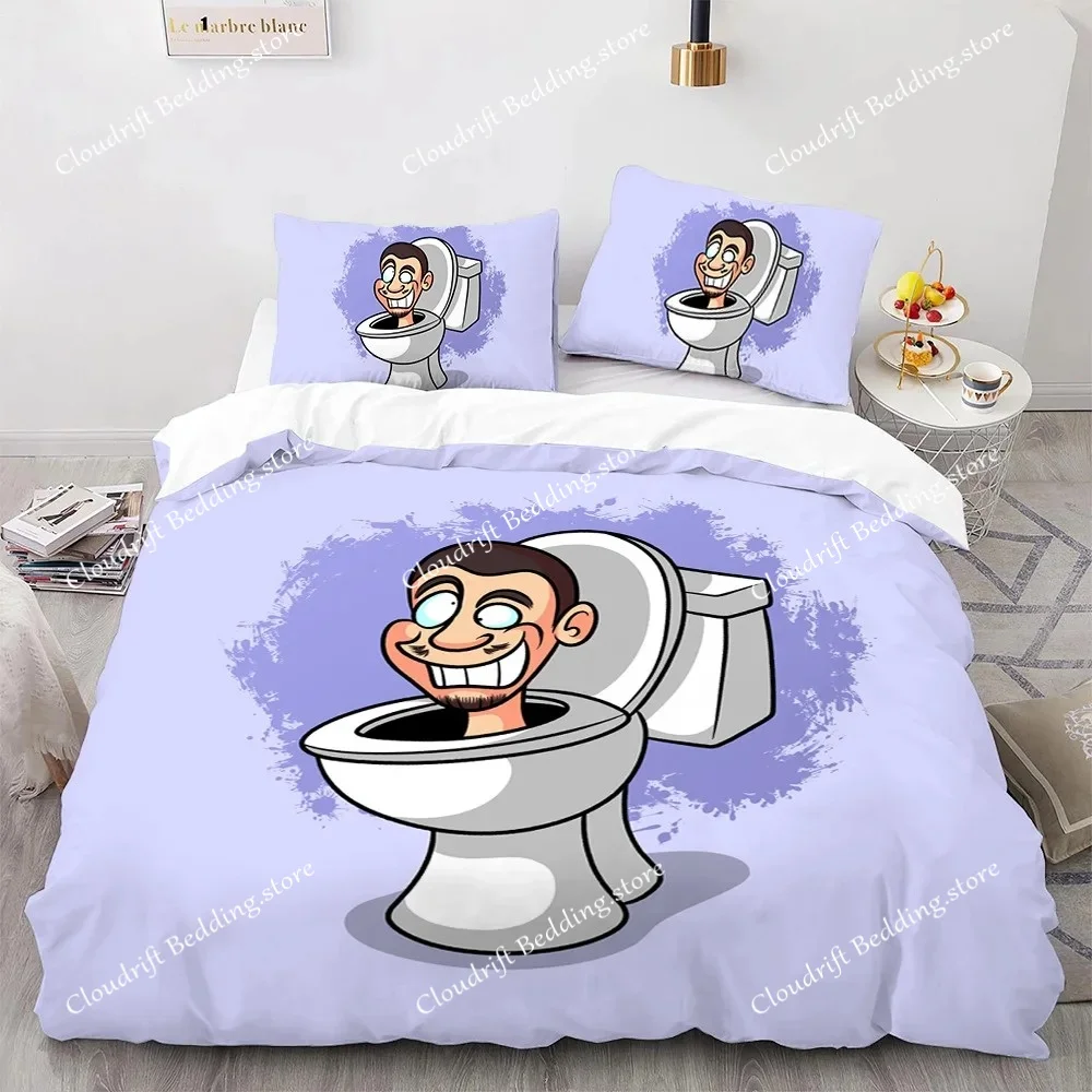 

Комплект постельного белья Skibidi Toilet с 3D-печатью: пододеяльник, наволочки, размеры Twin, Full, Queen, King для детской спальни