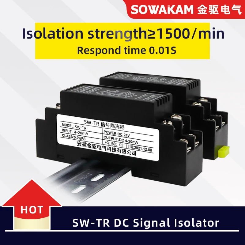 AC DC Current Voltage Transducer Input 4~20mA/±2000V/±10A Output 0~5V/10V Multiple Signal Customize Isolator Converter