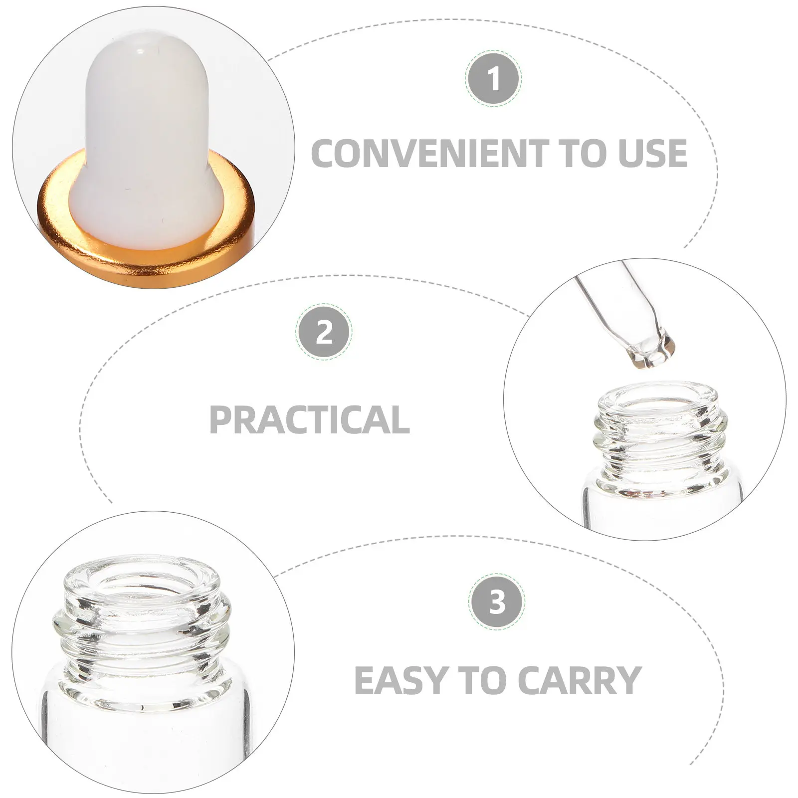 

100 шт. многоразовых стеклянных флаконов-капельниц по 1 мл для эфирных масел, портативные, маленькие, для путешествий, аксессуары, образцы парфюмерии