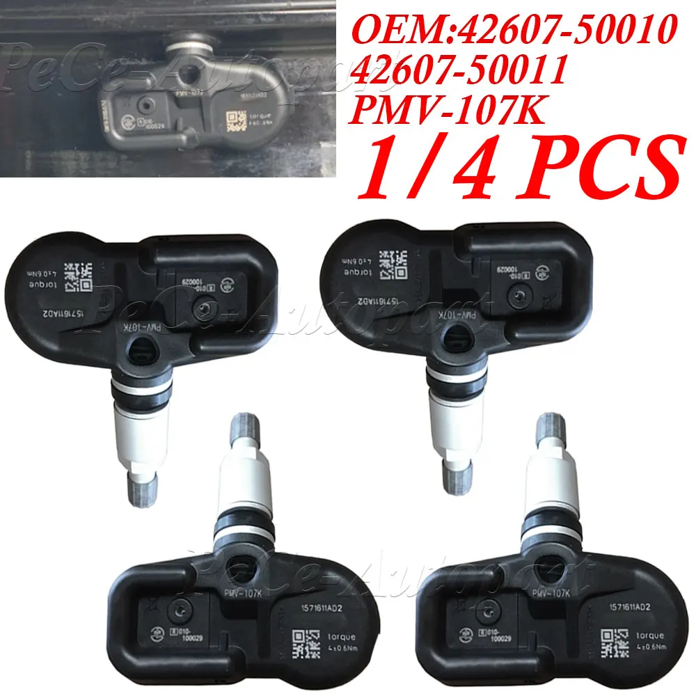 1/4PCS 433MHZ TPMS Tire Pressure Sensor For Lexus ES GS Toyota Camry Prius RAV4 III 42607-50010 42607-50011 PMV-107K