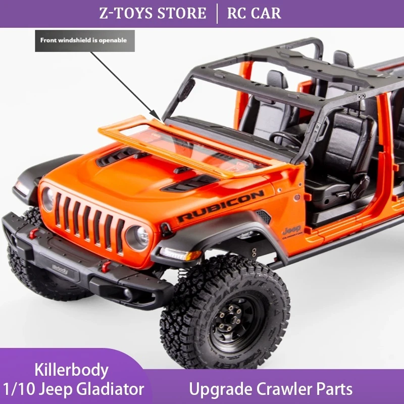 Killerbody 1/10 Jeep Gladiator Hard Body Shell DIY Kit Unassembled with Interior LED Light Aluminum Chassis for RC Crawler