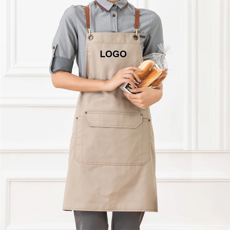 Quality Kitchen Apron Barber Aprons for Women and Men Customizable Logo Restaurant Hotel Nail Studio Work Mandiles Chef Bibs