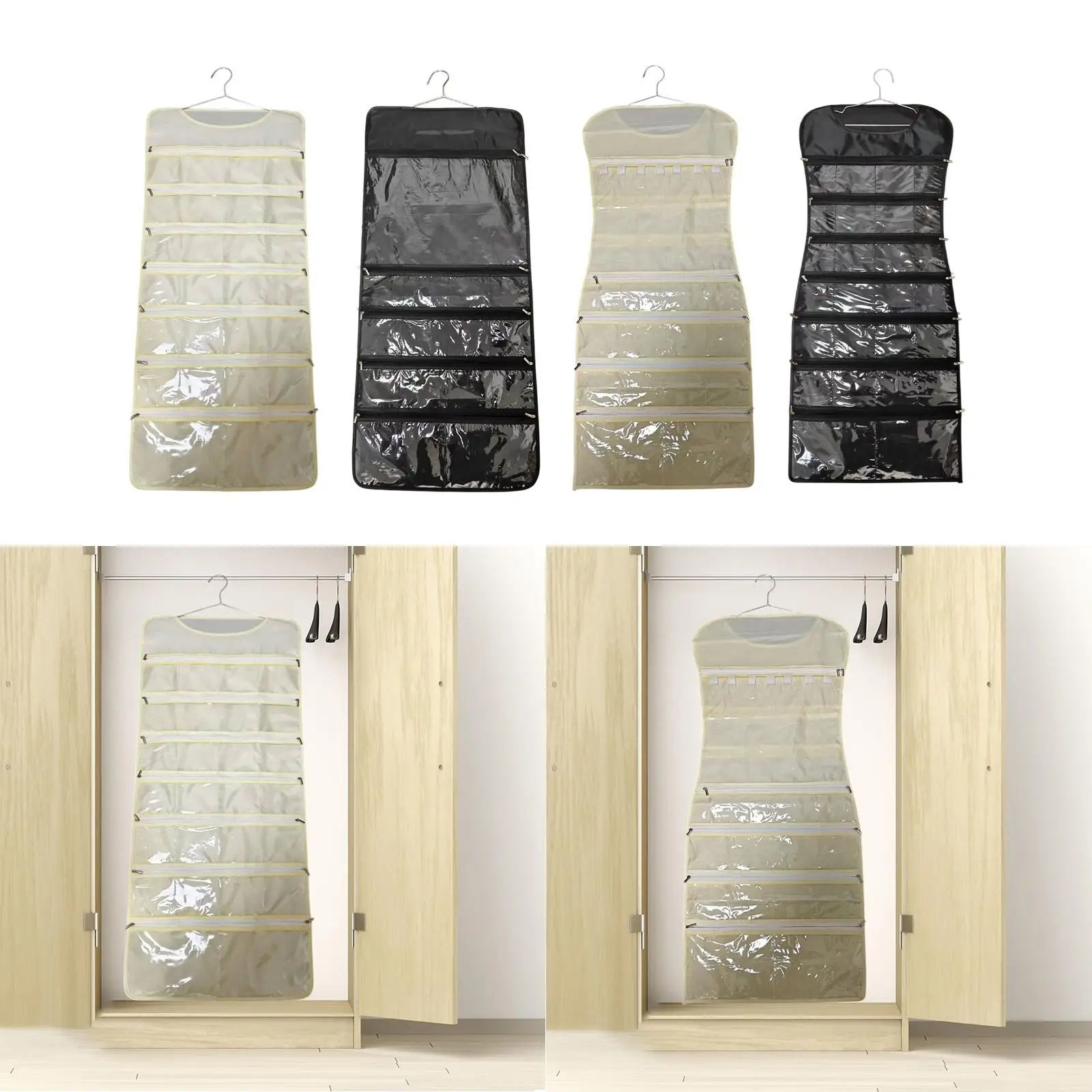 منظم مجوهرات معلق، حامل عرض خواتم قماش أكسفورد، حامل أقراط على الحائط لخزانة الملابس المنزلية وغرفة النوم