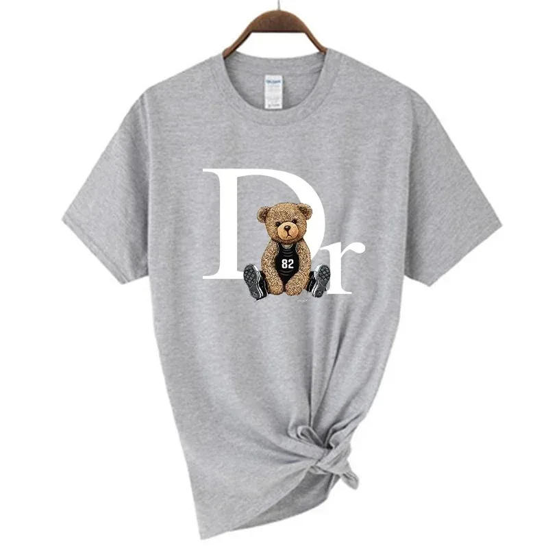 Plus Size Luxury Brand Cute Bear Print Women T-shirt Men Tshirt Summer Graphic Fashion T Shirts Woman Clothing Free Shipping