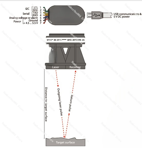 Applicable to Lightwatch LiDAR SF11/C 100m, Laser Ranging Drone Pixhawk