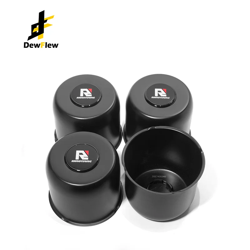 

DewFlew 2/4Pcs 124mm Hub 113.5mm H Stainless PUSH-THRU HUB CENTER CAP Trailer Center Caps for Rims Truck Auto Push Thru Steel
