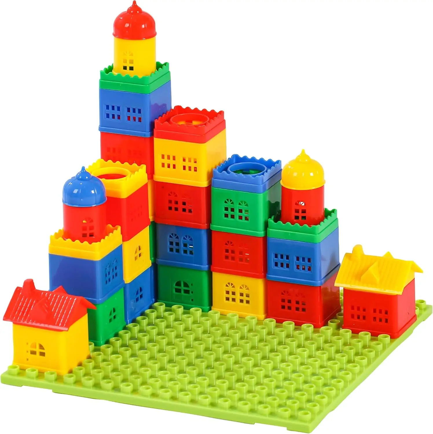 Toddler Building Blocks for Kids Ages 4-8, Toddler Blocks Stacking Toys, Fun House Big Blocks Building Sets with 10” x 10” Basep