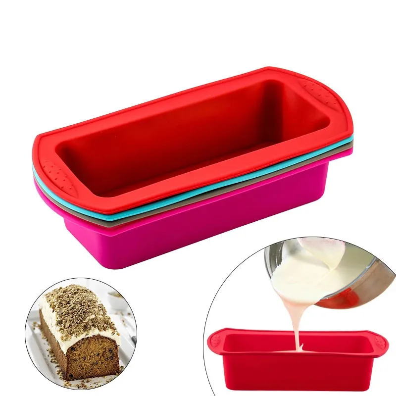 

Binaural Bread Mold Square Toast Mold Silicone Non-Stick Home Commercial Dual-Use Color Baking Baking Pan Mold Does Not Deform