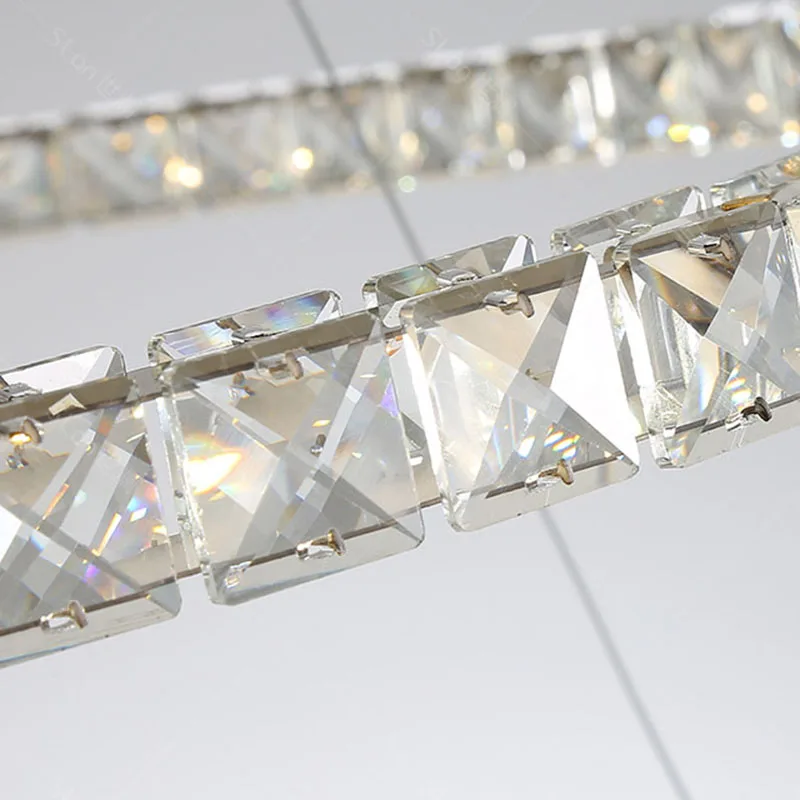 Modern Crystal Chandelier for Home Decoration, Stair Pendant Lamp, Living Room Pendant Lights, Iluminação Interior