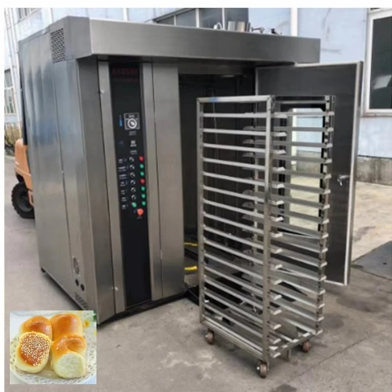 Gas Diesel Industrial Rotary Oven for Bakery Sale Bread Baking,Italy Commercial 8 16 32 64 Trays Rack Rotary Oven OME