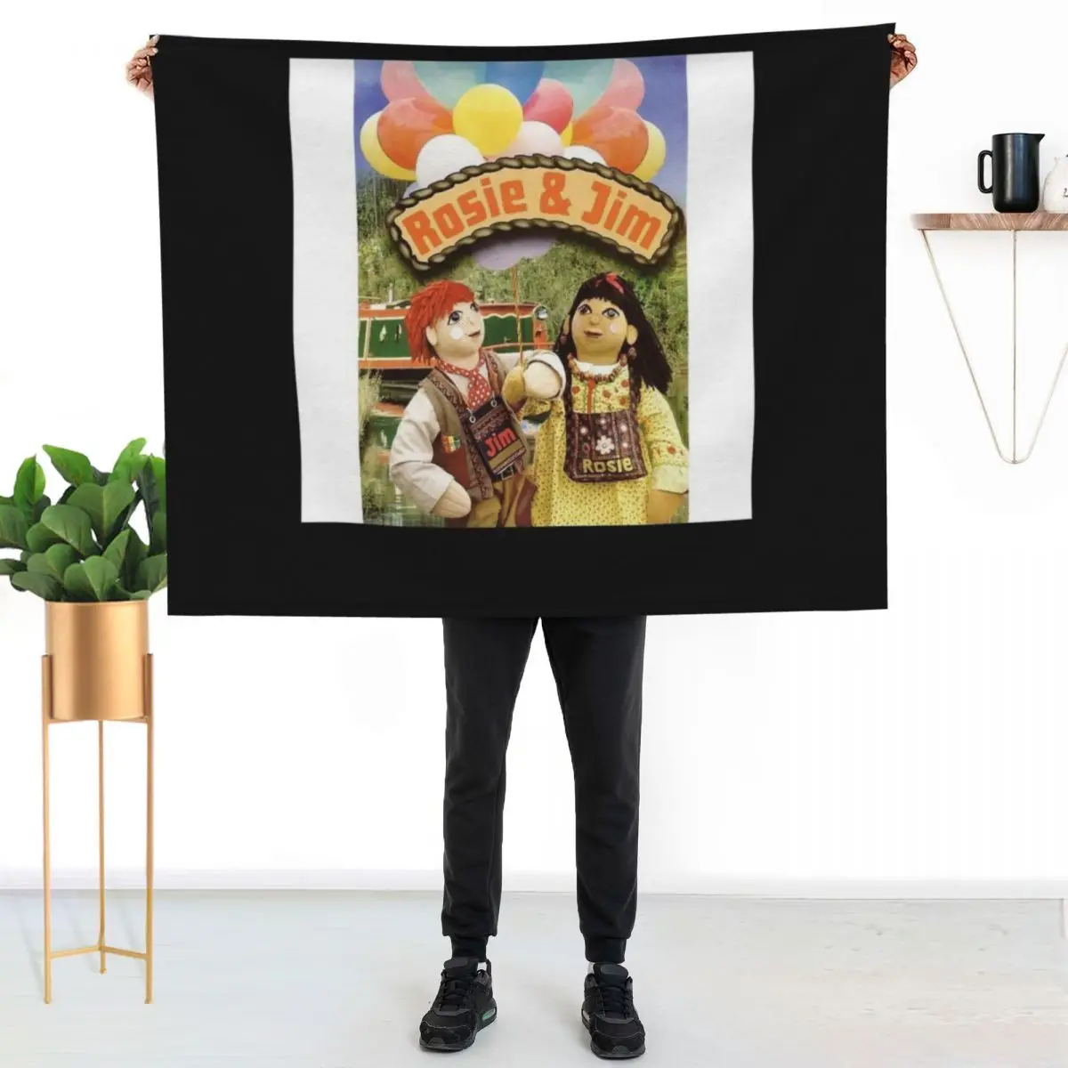 Rosie and jim Chiffon Top Classic Throw Blanket Soft Cozy Blanket for Pet Kids Adults