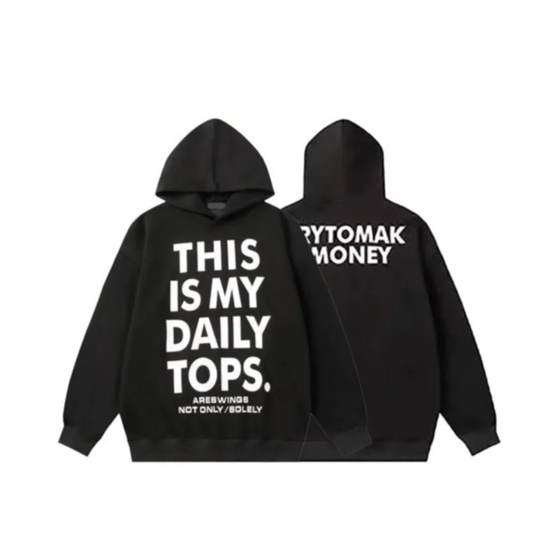 Bluza dla par Streetwear Modna Luźna z napisami w stylu lazy i wygodna Bluza z długim rękawem Jesienno-zimowa Odzież