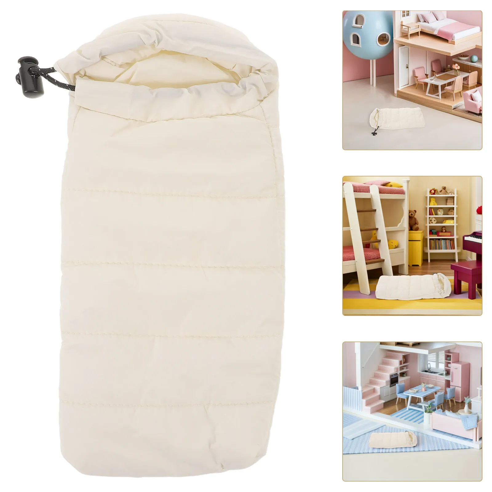 

Миниатюрный спальный мешок-аксессуар: легкий, портативный, с подвесным ремнем, компактное постельное белье для кукольного домика, миниатюрное постельное белье для спальни кукольного домика