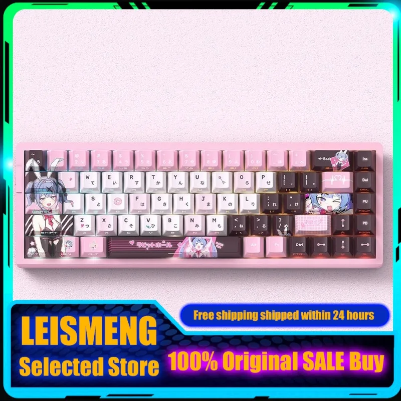 

Anime Keycaps Rabbit Hole Themed Mechanical Keyboard Cherry PBT Custom Cute Keycaps Side Engraved Translucent PC Cartoon Gift