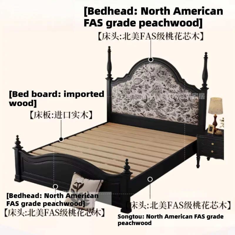 180x200cm Queen Bed 2 People Luxury Frame Headboard Master Wooden Wedding Double Bed Queen Headboard Sleeping Home Furniture
