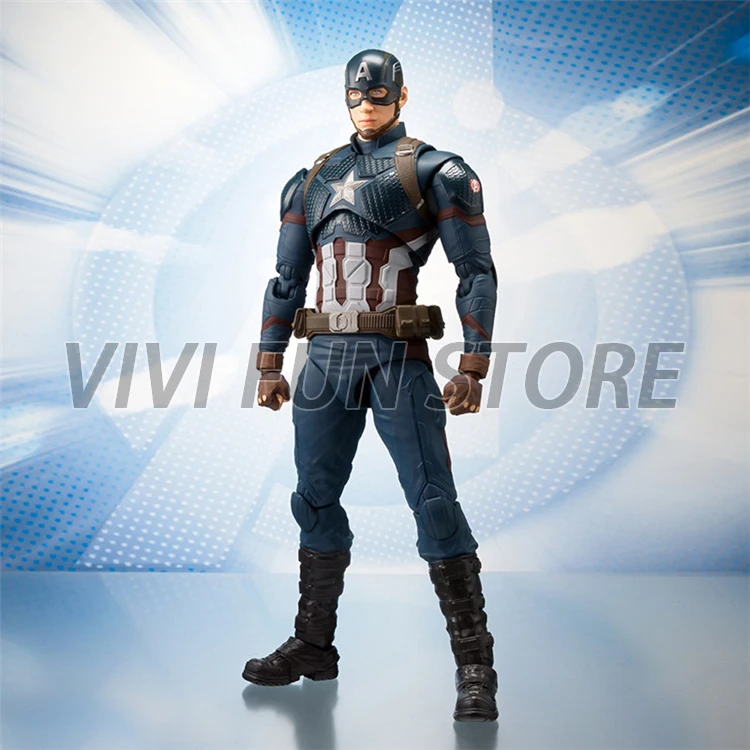 In Stock Originate BANDAI SHF Marvel Captain America Movable Model Toy S.H.FIGUARTS Captain America:Civil War Steve Rogers