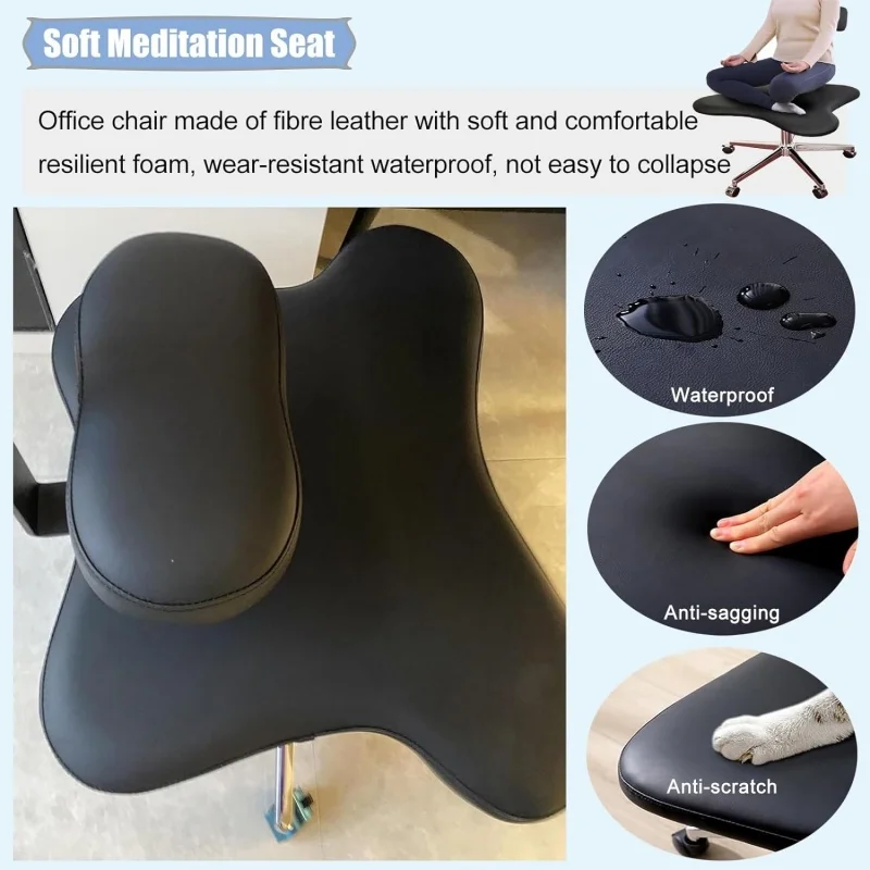 Cross Legged Kneeling Chair with Wheels Home or Office Furniture Versatile Kneeling Chair Height Adjustable Desk Computer Chair