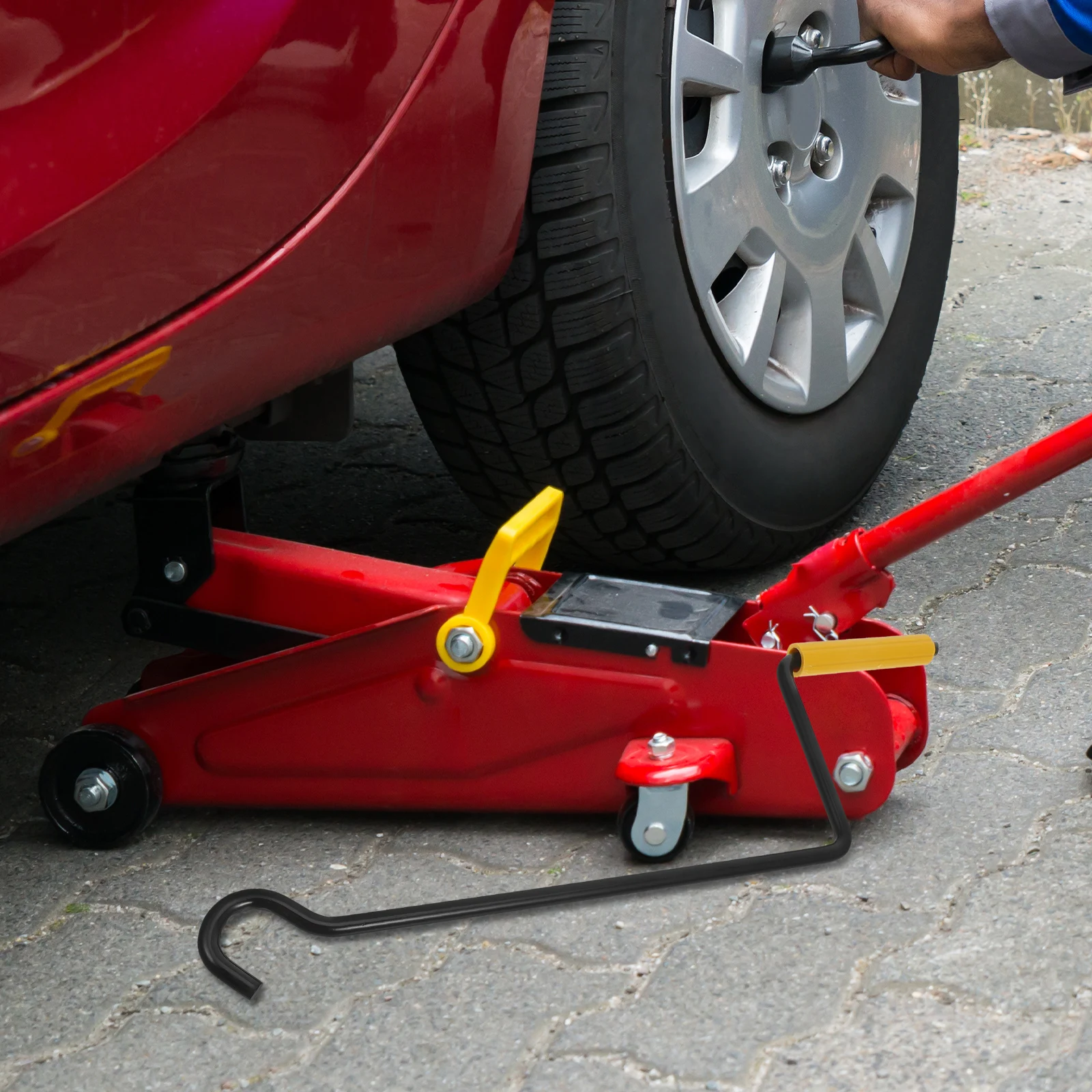 

Handle Replacement Sturdy Steel Crank Hook Effortless Grip Universal Jack Attachment For Car Trailer Hydraulic Floor Jack