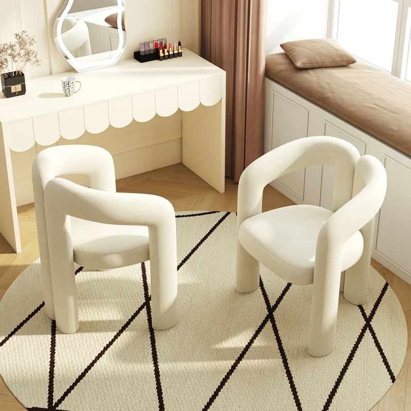 كرسي تزيين غرفة النوم، مقعد مكياج فاخر خفيف، كرسي تسريحة منزلي صغير حديث وبسيط، مقعد أظافر، كرسي تجميل #3