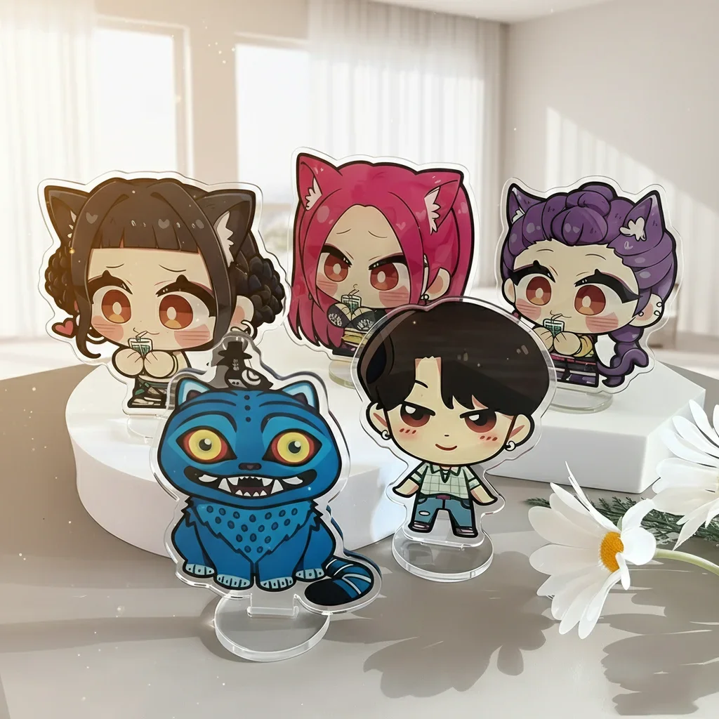 

Anime Kpop Demon Hunters HUNTRX 10CM Acrylic Figure Keychain Stand Halloween Christmas Gift Collectible Character Decor