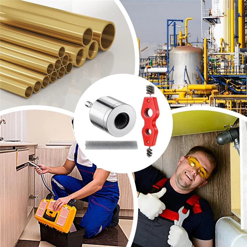 

75STO-Очиститель медных труб, Очиститель медных труб для дрели, Очиститель металлических труб, Щетка для медных труб для электрической дрели