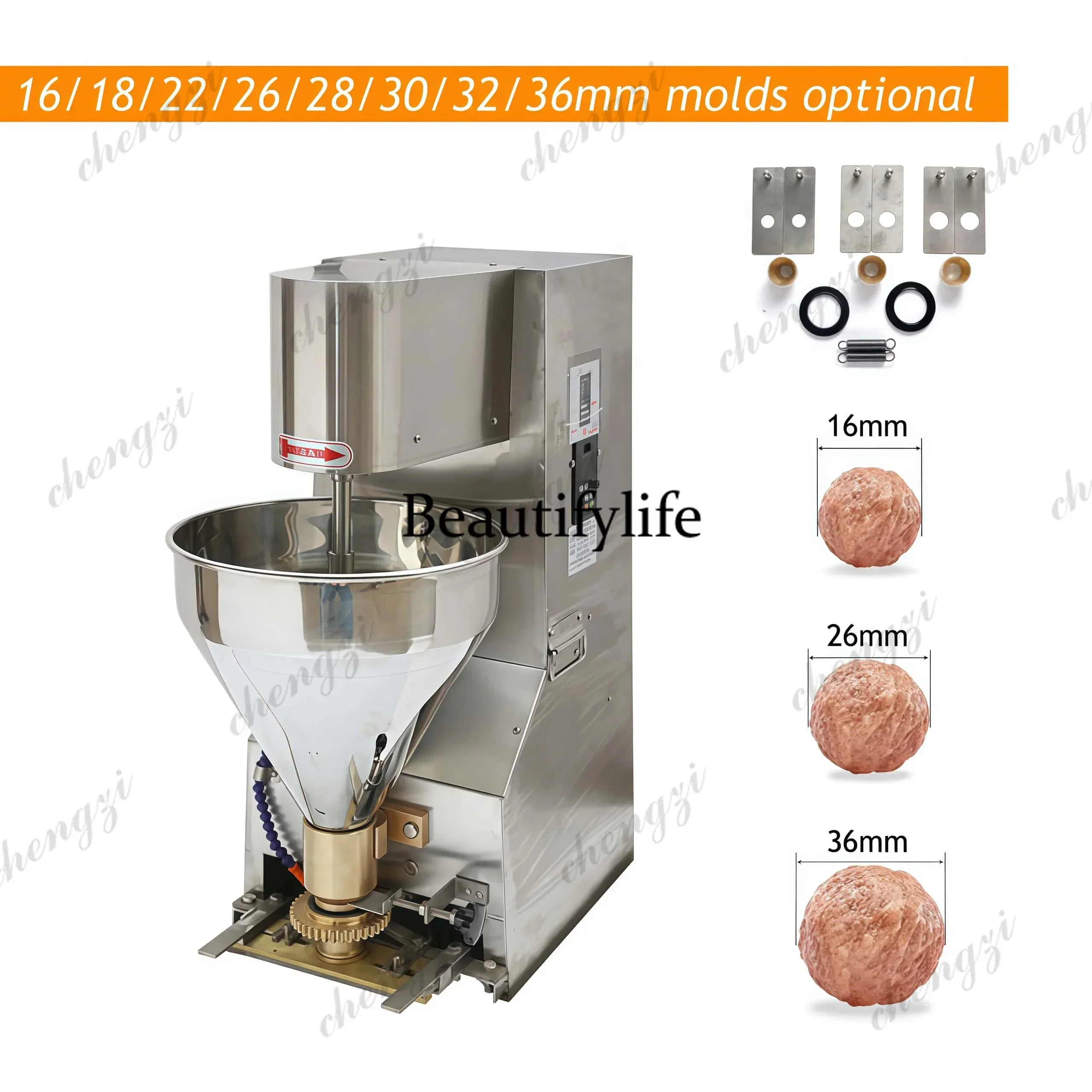 1100W Table Top Automatic Meatball Making Machine Fish Pork Beef Meat Ball Maker Forming Machine With 18mm 22mm 26mm Moulds