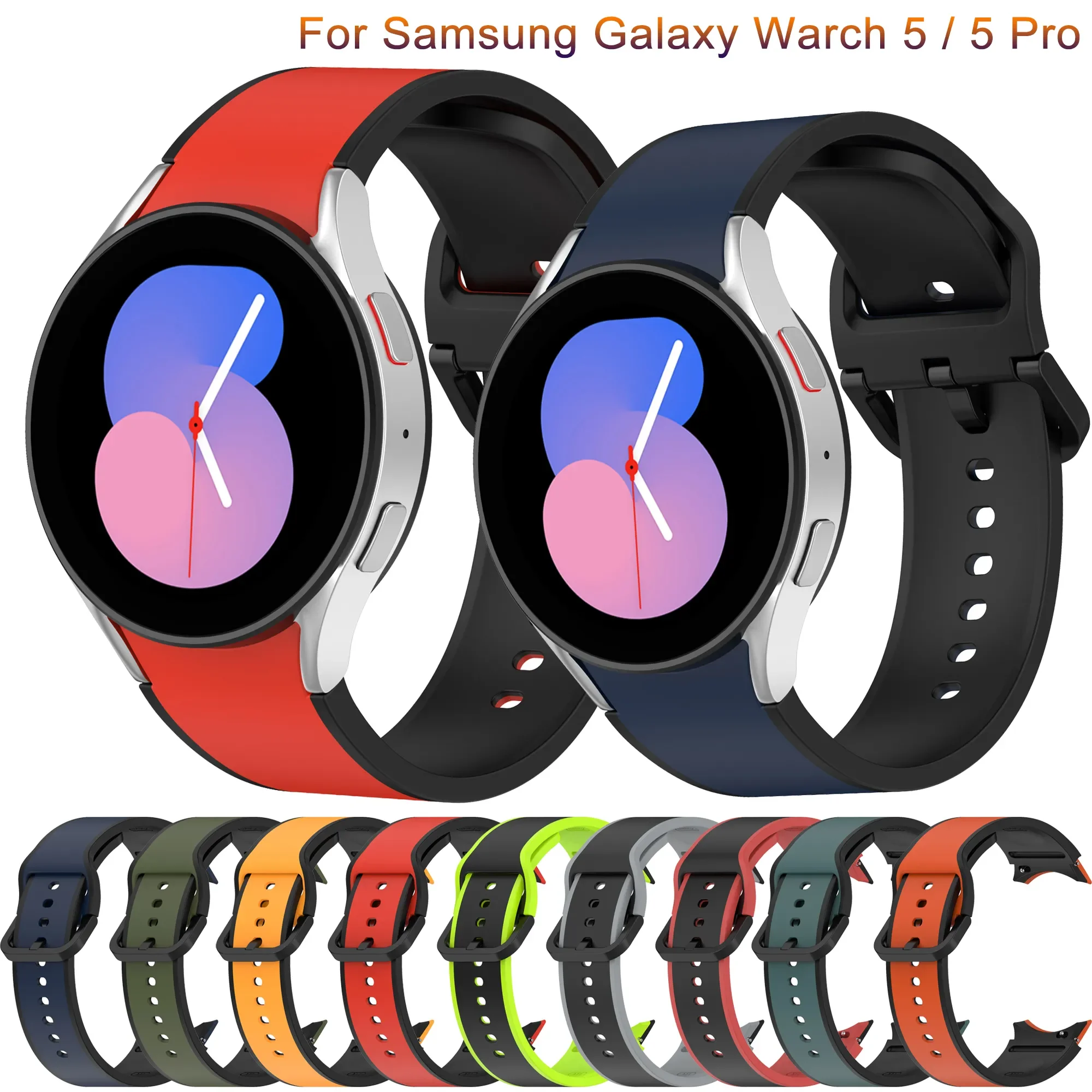 

Strap For Samsung Galaxy Watch 5 pro 45mm 4 classic 46mm 42mm smartwatch correa Sport Bracelet Galaxy Watch 5 4 40 mm 44 mm band