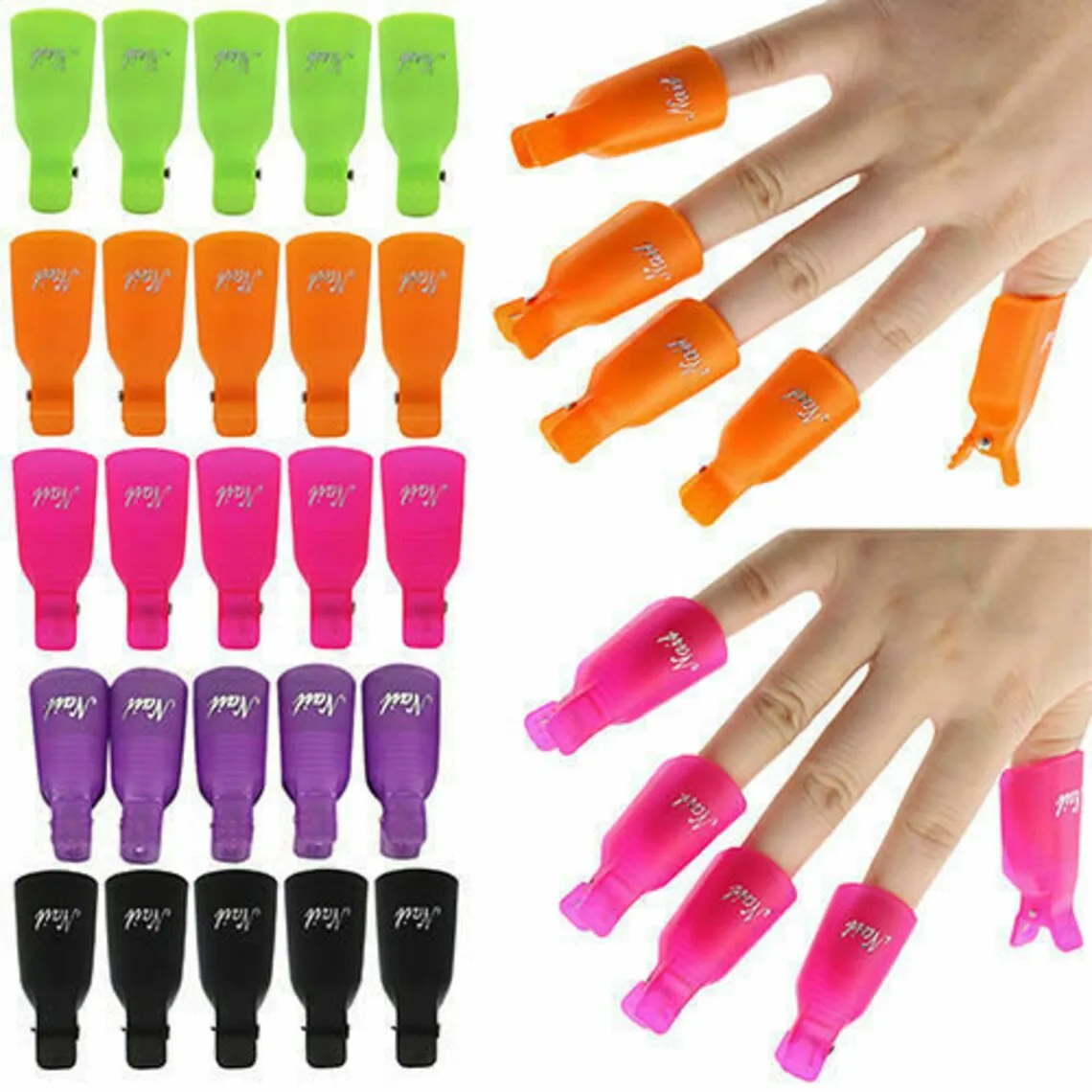 10Pcs UV Gel Polish Remover Wraps Soak Off Cap Clip Nail Art Tool 10 x Soak Off Nail Caps Nail Clips  Gel Polish Remover Cap